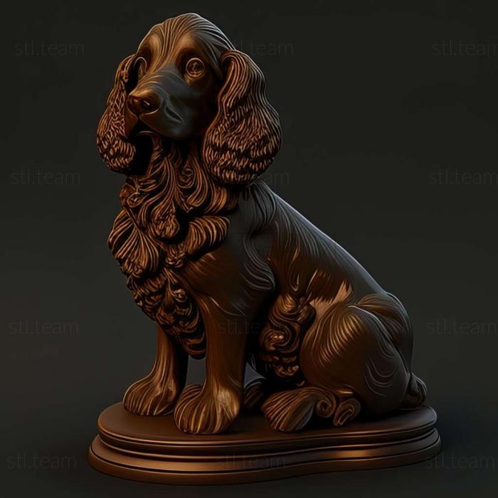 3D модель Собака англійський водяний спаніель (STL)